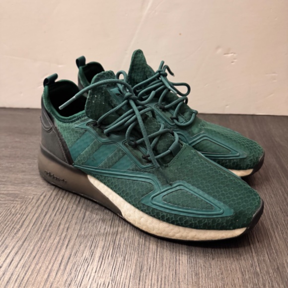 Adidas ZX 2K Boost Men's 10.5 Shoes Collegiate Green-Cloud White GY5808 EUC - Picture 4 of 7